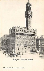 Firenze Florence Plaza Palazzo Vecchio Garzini e Pezzini Milano Postcard - Picture 1 of 2
