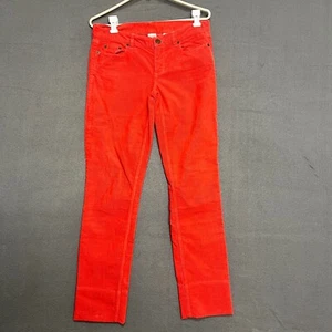 J.Crew City Fit flat front straight corduroy pants cotton orange 27T **Hemmed - Picture 1 of 10