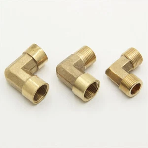 BSP Male/Female Elbow Brass Pipe Fitting Connector 1/8" 1/4" 3/8" 1/2" Gas Water - Picture 1 of 17