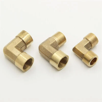 BSP Male/Female Elbow Brass Pipe Fitting Connector 1/8" 1/4" 3/8" 1/2" Gas Water - Image 1 of 2