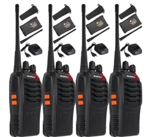 BAOFENG BF-888S WLAKIE TALKIE SET OF 4 WITH EAR PIECES 16 CHANNEL - Zdjęcie 1 z 10
