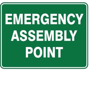 EMERGENCY ASSEMBLY POINT SIGN 600 x 450MM POLYPROPYLENE - Picture 1 of 1