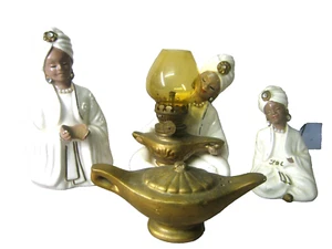 Set of arabesque figurines / oil lamp, pepper and salt shakers - Picture 1 of 12