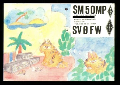 1 x QSL Card Radio Sweden SM5OMP 1989 Norrkoping - art cats ≠ A774 - Image 1 of 2