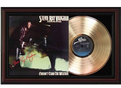 Stevie Ray Vaughan Cherry wood Reproduction Signature Record Display - Image 1 of 4