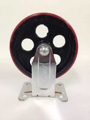 JC PACIFIC TRADING RIGID CASTER WITH 5″ X 1.25″ POLYURETHANE WHEEL