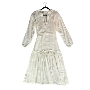LemLem Kaftan Dress Tunic MuuMuu Midi Woven White Women Size S Resort Casual - Picture 1 of 14