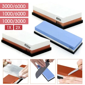 1/2x 3000/6000 Water Stone Whetstone Knife Sharpener Sharpening Flattening - Picture 1 of 15
