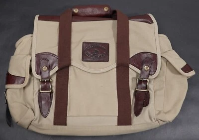 Winchester briefcase carryall gearbag leather canvas brass 17.5x11.5x8.5" - Image 1 of 4