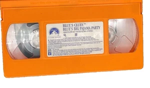 Blues Clues Blue's Big Pajama Party (1999), VHS Movie, Orange TAPE ONLY (2000) - Foto 1 di 3
