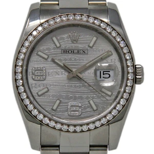 Rolex Datejust 116244 36mm Steel Gold Wave Diamond 2010 Box/Paper/1YrWTY #715-1 - Picture 1 of 5