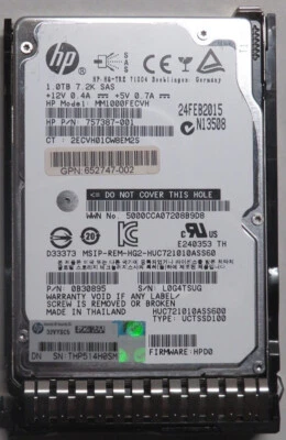 HP 757387-001  Hard Drive 1Tb 2.5 SAS 6Gb/s 2.5" HDD Hard Drive - Image 1 of 4