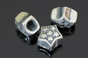 Stainless Steel Antique Finish Star Beads. Qty 4. - Picture 1 of 3