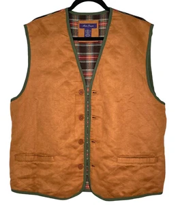 Alan Flusser  Brown Plaid Tartan Vest Mens Large Button Country Gentleman Classy - Picture 1 of 8