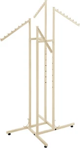 Clothes Rack Slant Arm Four Way 4 Adjustable Clothing Retail Display Ivory White - Picture 1 of 2