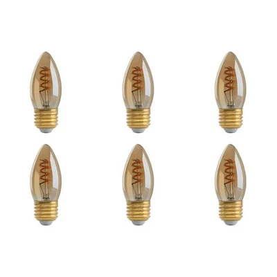 SATCO 2.3W B10 LED - Amber - Medium base - 2000K - 120 Lumens - 120V - 6PK - Image 1 of 4
