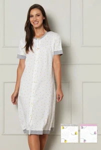 Camicia da notte clinica a manica corta in jersey di cotone Cippi 6768 - Picture 1 of 1