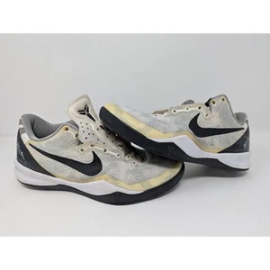 US Mens Size 8.5 - 2013 Nike Kobe 8 TB 'White Black' 599520-111 **Needs Laces - Picture 1 of 17