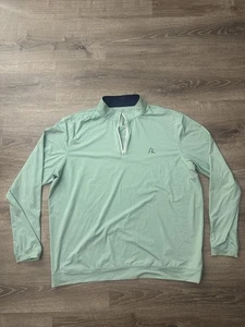 Rhoback Pullover Shirt Mens XXL Green Quarter Zip Pullover Performance Golf - Picture 1 of 8