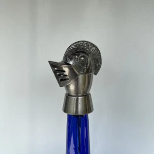 Vintage Medieval Knight Helmet Stainless Wine Liquor Bottle Stopper Pourer - Picture 1 of 9