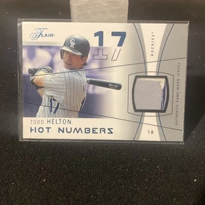 TODD HELTON 2004 FLEER FLAIR HOT NUMBERS GAME USED WORN JERSEY /250 - Picture 1 of 2