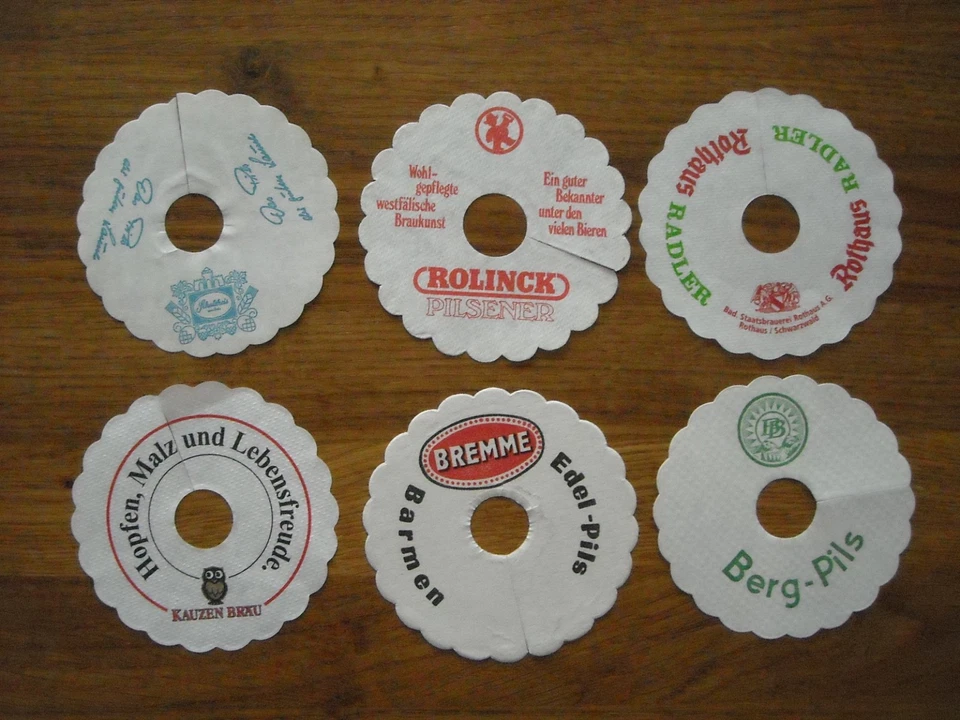 6 verschiedene  Pilsdeckchen - Tropfdeckchen Brauereien Deutschland 4 - Bild 1 von 1