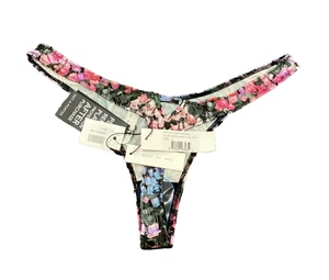 Fleur Du Mal Mini Rose Streifen Print Tanga Größe 2 Neu mit Etikett - Bild 1 von 3