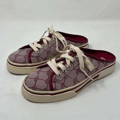 Zapatilla deportiva Ralph Lauren Cissy roja firma tela mula para mujer talla 8B de colección nueva Foto 1 de 4