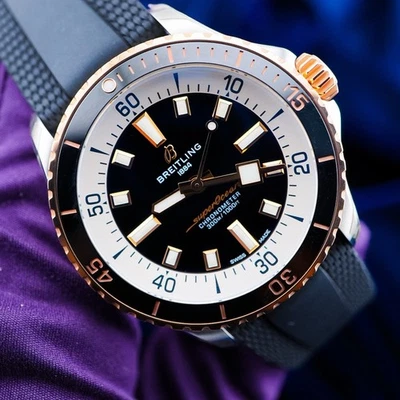 Breitling Superocean Automatic 42mm - Rose Gold Mens Watch Box & Papers U17375 - Image 1 of 4