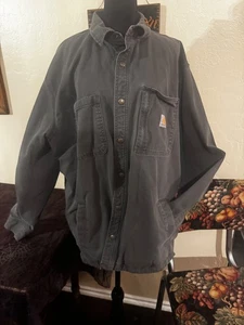 Carhartt Camicia Giacca Uomo XL Alta Marrone Plaid Foderata Flanella Snap Front Abbigliamento da Lavoro - Foto 1 di 6