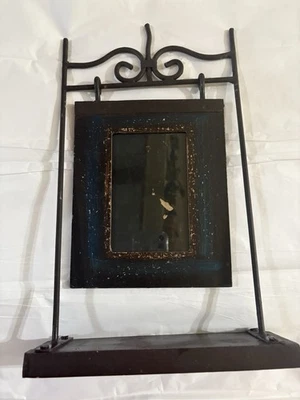 Rustic metal and wood picture frame 4 x 6 photo size - Image 1 of 4