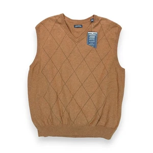 Neu mit Etikett Consensus Herren XL braun Argyle Diamant V-Ausschnitt Pullover Weste - Bild 1 von 4