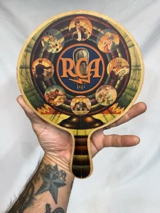 VTG Antique RARE Antique Advertising Sign RCA Electric Tube Premium Hand Fan - Picture 1 of 2
