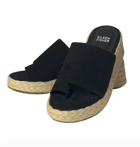 NEW Eileen fisher tarry espadrille wedge sandal sz 8 Ret $150 - Picture 1 of 10