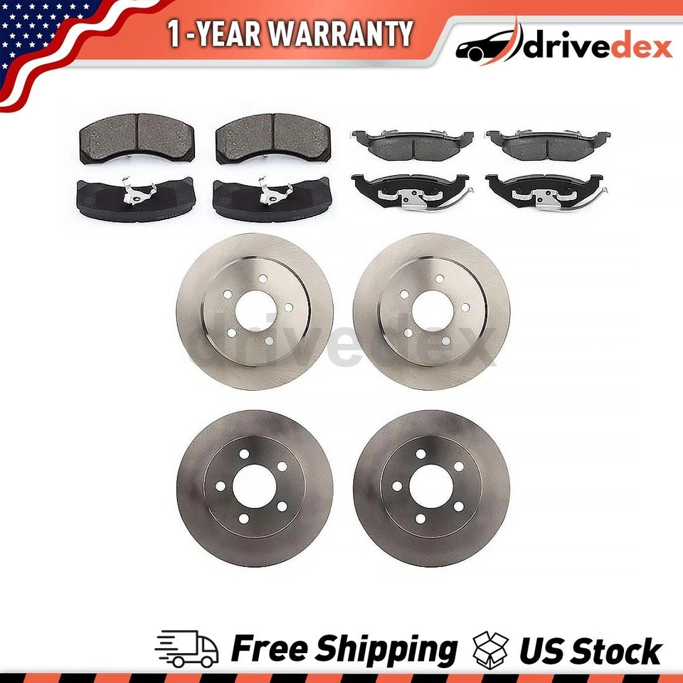 Rotores delanteros traseros pastillas de freno semimetálicas para Ford Crown Victoria 1992 1993_DV Foto 1 de 4