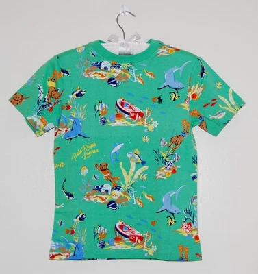 NWT Polo Ralph Lauren Boys Green Underwater Bear Print SS T-Shirt sz S 8 - Image 1 of 4