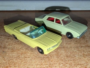 Par de autos diecast Matchbox Lesney años 60 #39 Pontiac Conv. & #45 Ford Corsair EX+ - Imagen 1 de 9