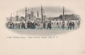 Saranac Lake NY - CHILDRENS FANCY WINTER CARNIVAL - Postcard Adirondacks - Picture 1 of 2