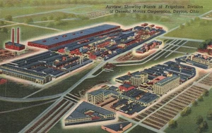 DAYTON OH OHIO FRIGIDAIRE PLANT GENERAL MOTORS CO 1950 LINEN POSTCARD 111225 U - Picture 1 of 2