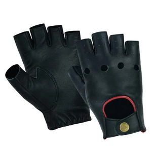 Men's Fingerless Real Leather Chauffeur Driving Gloves Vintage Closure By Kenfit - Picture 1 of 4