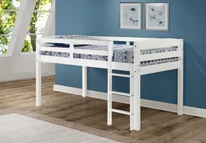 Solid Wood Low Loft Bed, High Weight Capacity, Factory Direct, Mult Color & Size - Picture 1 of 23
