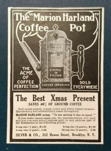 1908 The Marion Harland Caffettiera Pubblicità Silver & Co. Brooklyn, NY - Foto 1 di 1