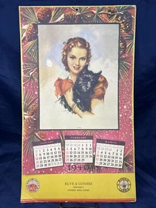 Vintage 1940 Werbekalender lithographische SONNENUHR Ganzlederschuhe - Bild 1 von 16