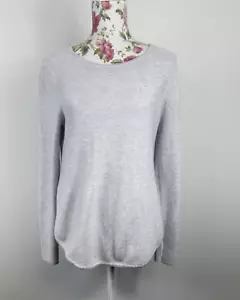 Decjuba women's jumper grey wool blend long sleeve curve hem scoop neck Size M - Picture 1 of 11