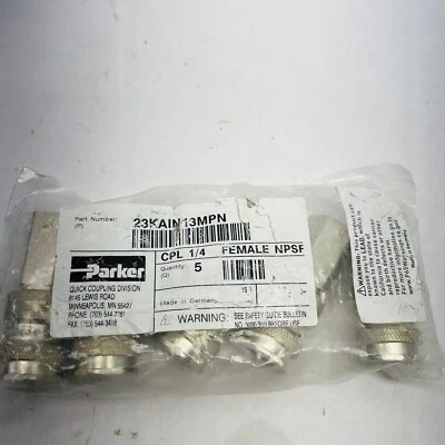 5 PK QUICK COUPLING 23KAIN13MPN - Image 1 of 2