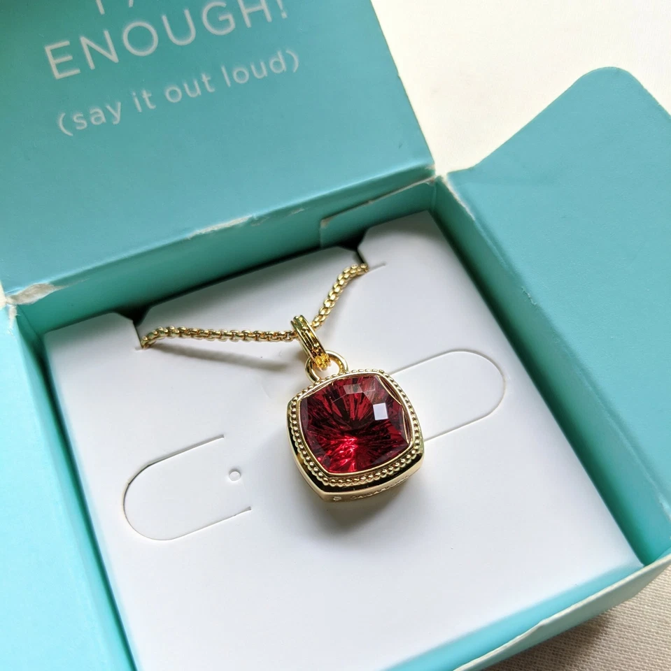 Collar Búho Rojo, Origami "Cree en los Milagros" - Oro, Cristal Escarlata Vacaciones Foto 1 de 4