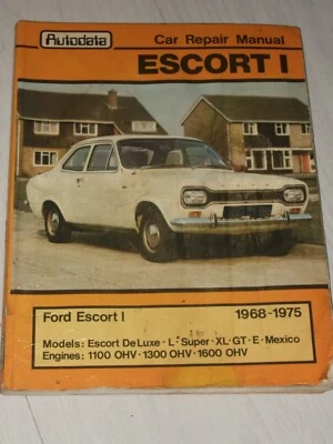 AUTODATA  CAR REPAIR MANUAL   FORD ESCORT Mk1 - Softback  1968 - 75  VINTAGE CAR - Image 1 of 4