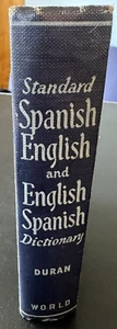Standard Spanish English and English Spanish Dictionary 1942 Duran 1st Printing - Picture 1 of 4