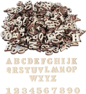 400 Stück 15mm Kleine Holzbuchstaben zum Basteln und Holzzahlen: 200 STK Holz Bu - Bild 1 von 7
