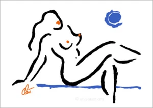 JACQUELINE DITT - Hot Girl Blue Moon A3 sign.ltd.Orig.Druck Grafik Akt Pin Up - Bild 1 von 3